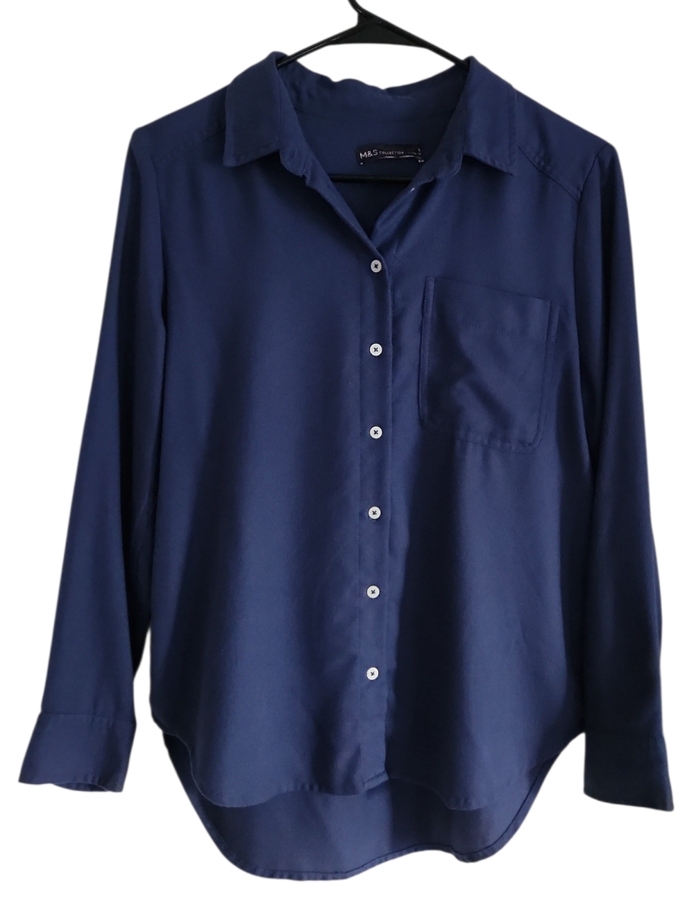 Marks & Spencer Women's Blue Button Down Shirt-Size 6